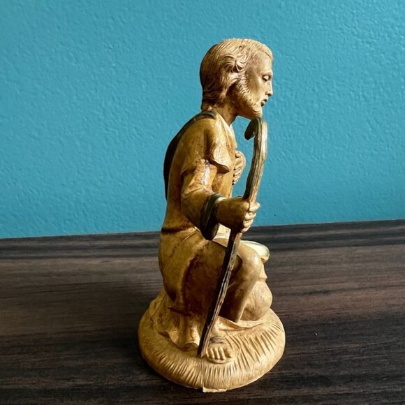 Vintage Early Fontanini Joseph Depose Italy 120/3 Gold Beige Resin 4" H - Picture 4 of 7